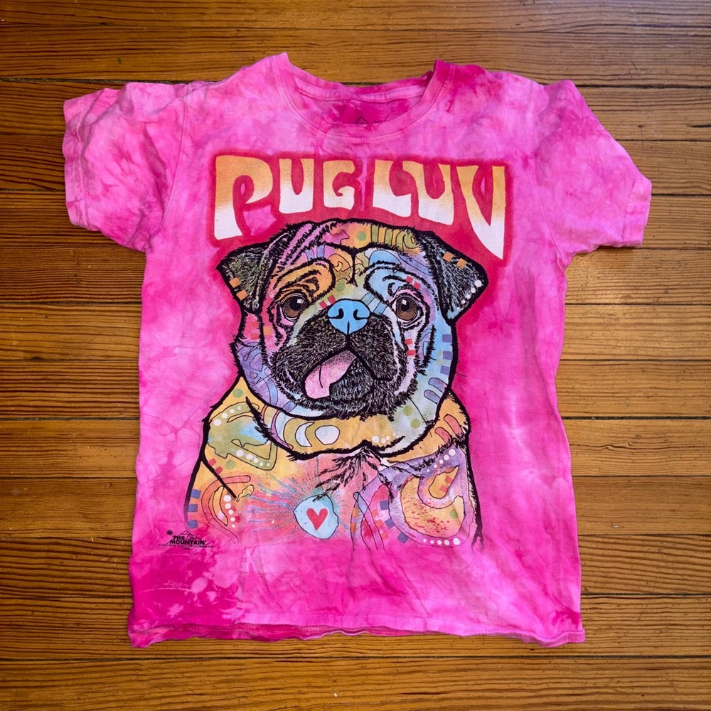 Psychedelic Tie Dye Pug Tshirt